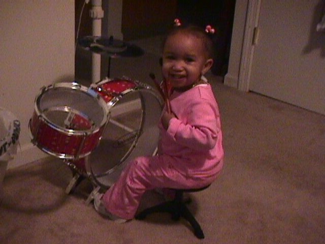 Madyson playing Drums